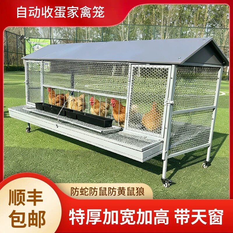 鸡笼子家用室外防雨自动收蛋防啄防黄鼠狼防鼠加厚不锈下蛋养殖笼