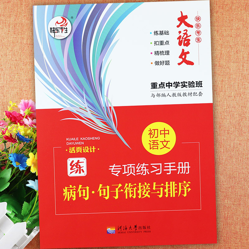 病句句子衔接排序初中语文基础知识手册大全复习资料辅导书快乐考生初中语文教辅资料人教版初中语文教材同步病句修改大全句子排序