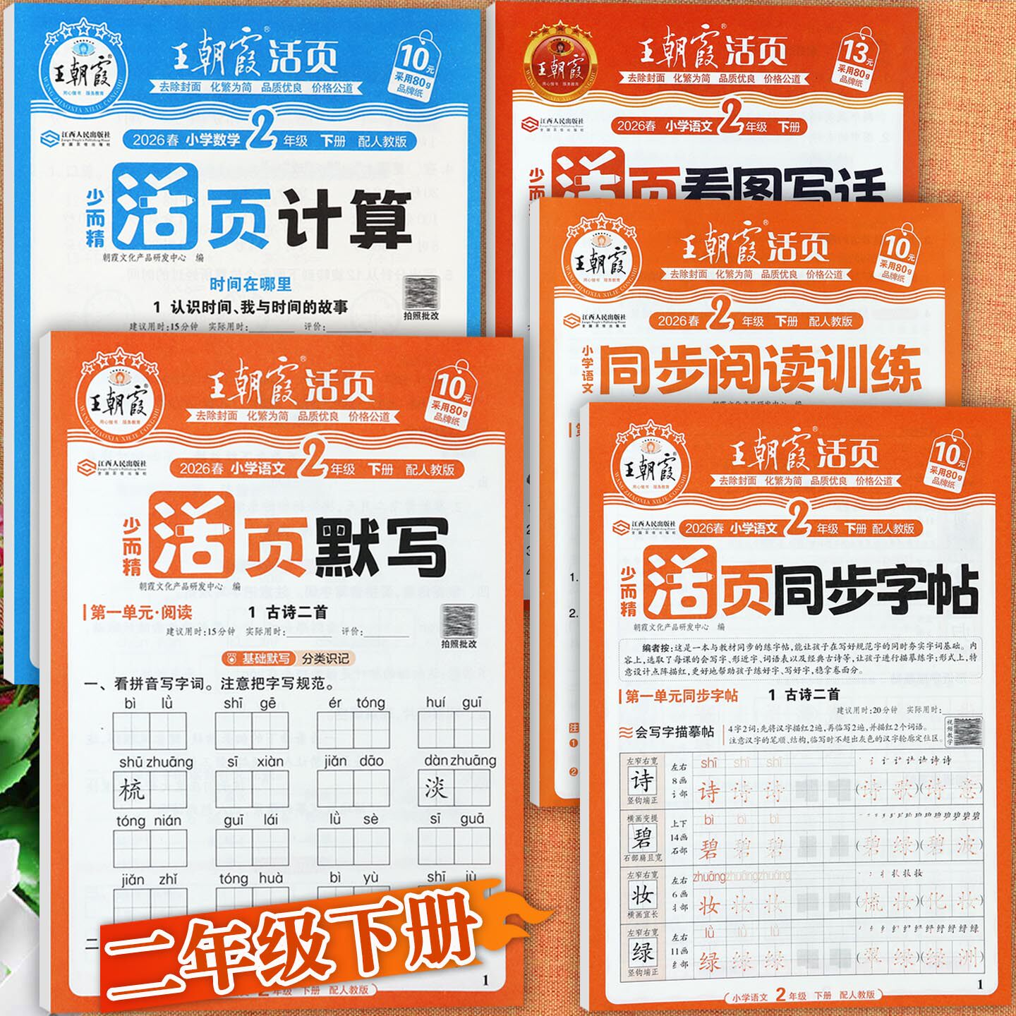 2026年王朝霞活页默写冀教版二年级下计算同步阅读看图写话练字帖人教北师大版小学二年级下册教材知识点考点梳理一课一练培优100
