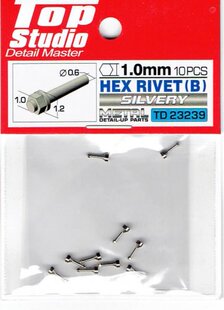TopStudio TD23239 1.0mm 六角铆钉B款 模型改造件 银色