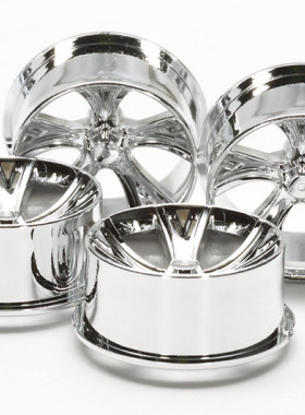 天地模型 田宫四驱车配件 限量版 电镀银色中径五爪轮毂 95270