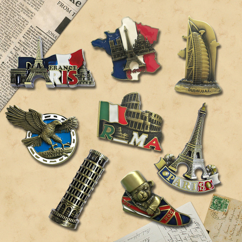 冰箱贴磁贴 创意吸铁石家居装饰品世界名筑埃菲尔铁塔 磁铁3d立体