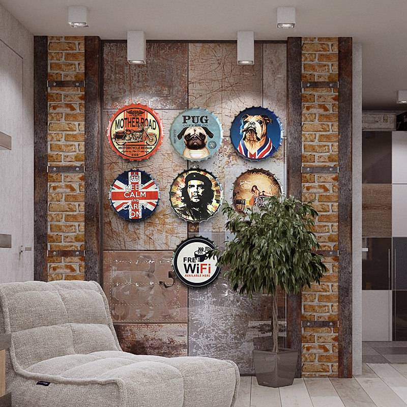 啤酒盖装饰品创意瓶盖墙饰咖啡厅铁艺壁挂复古工业风酒吧墙面壁饰|ruв категории Домашний быт, роспись - от Buy2taobao.com для оказания профессиональной услуги покупки агента Taobao