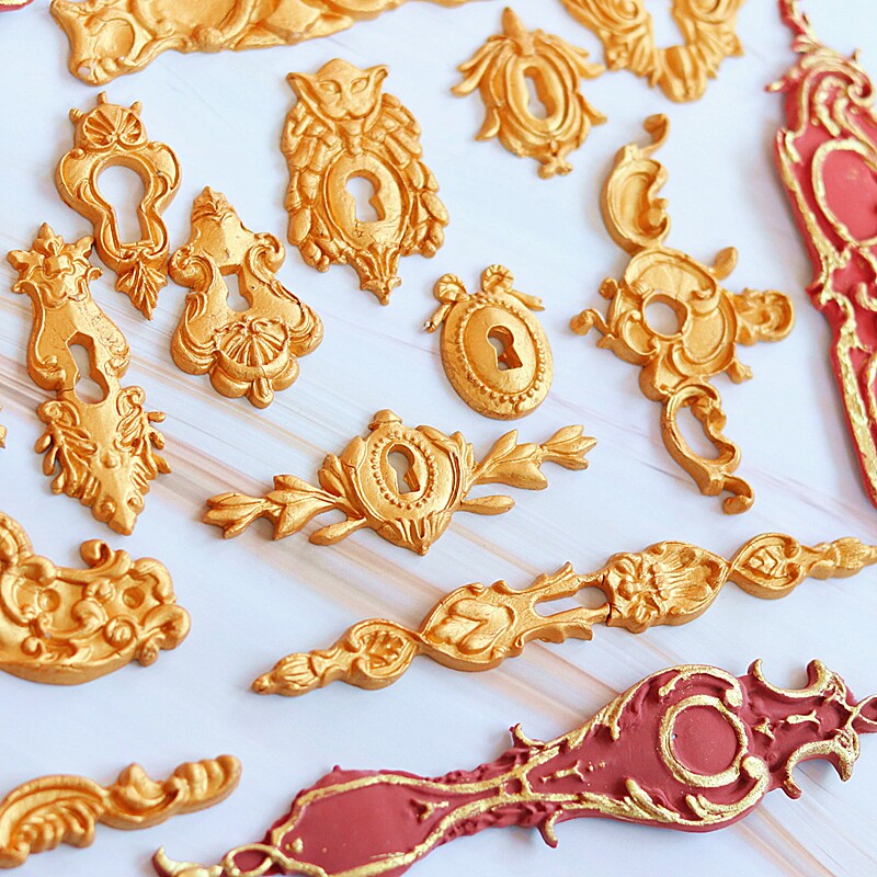 烘焙蛋糕硅胶模具白金欧式复古镜框浮雕翻糖巧克力粘土模蛋糕工具