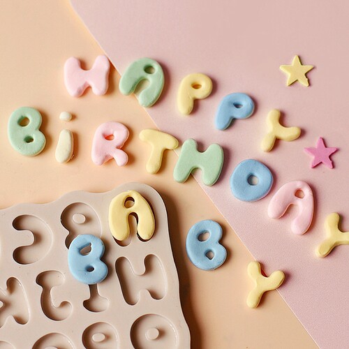 烘焙圆形英文艺术字母专用模翻糖