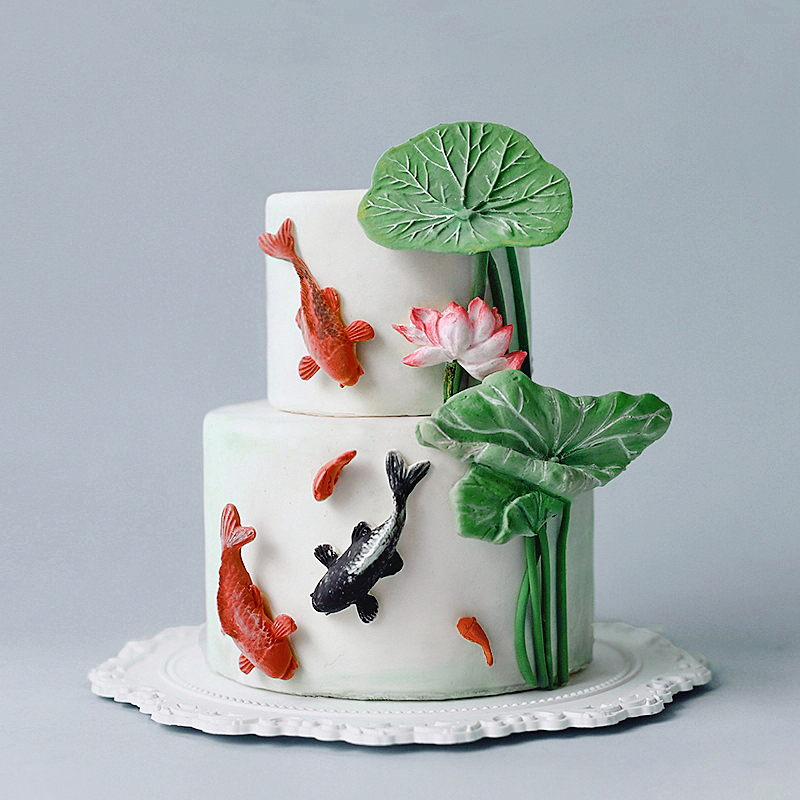 水墨风鱼戏莲叶锦鲤好运金鱼喜鹊