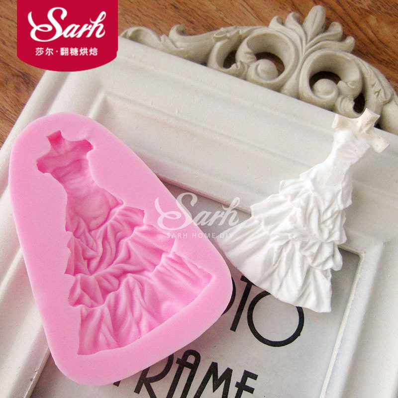 翻糖蛋糕硅胶模具 干佩斯造型模具 新娘婚纱裙厨房工具蛋糕装饰