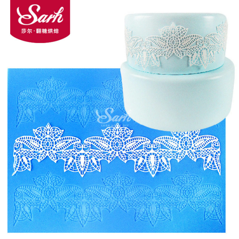 包邮大号欧式复古蕾丝模具花边翻糖蛋糕模具硅胶围边DIY烘焙工具