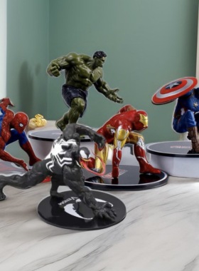 复仇大号联盟公仔甜品台装饰摆件钢铁蜘蛛侠毒液美绿巨人玩具手办