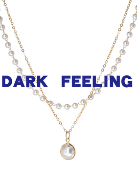 choker超仙小众双层珍珠吊坠项链