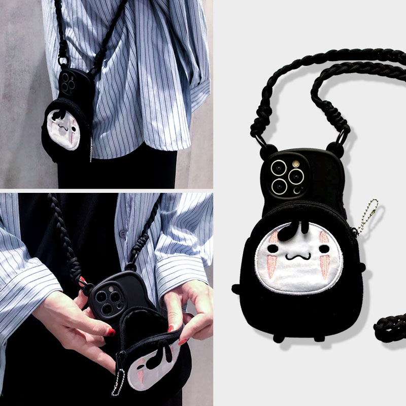 苹果14promax绒布卡通无脸男