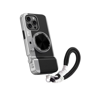 按快门拍照相机带挂绳适用苹果16promax手机壳15pro一体化蓝牙相机13promax高级感个性创意补妆镜防摔保护套