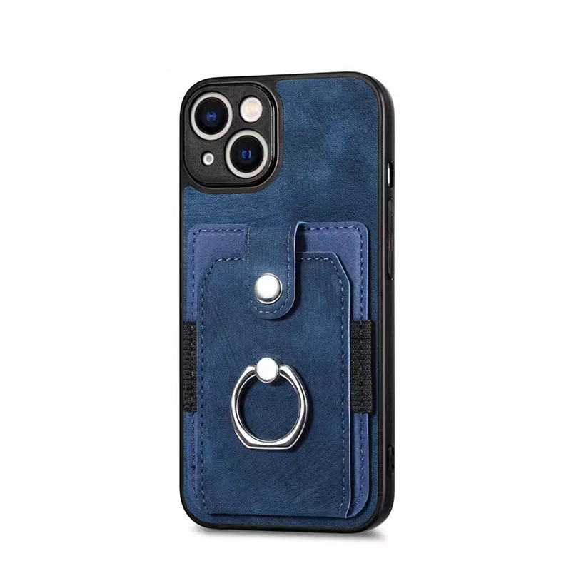 高档卡套带指环适用苹果15手机壳