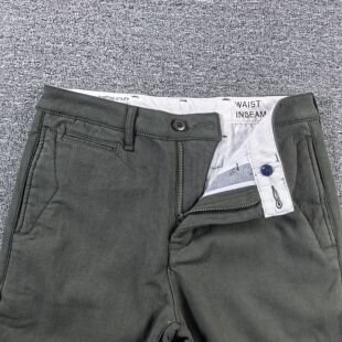 特 军绿色加绒直筒工装裤 RRL 复古五袋水洗保暖休闲裤