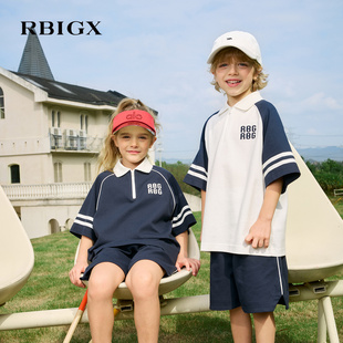 套装 RBIGX瑞比克童装 运动风两件套 POLO衫 撞色儿童短袖 夏季 新款