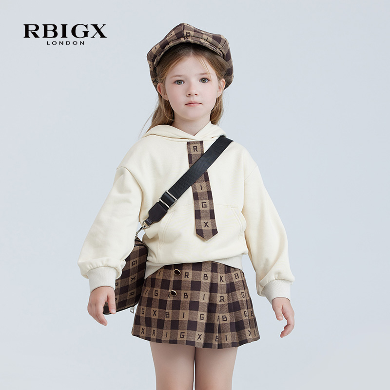 RBIGX/瑞比克格纹领带拼接卫衣