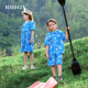 衬衫 RBIGX瑞比克童装 沙滩风纯棉印花潮流休闲儿童短袖 新款 夏季