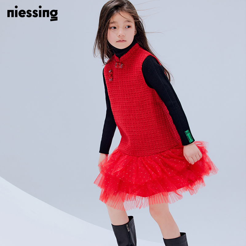 NIESSING尼辛女童休闲百搭连衣裙
