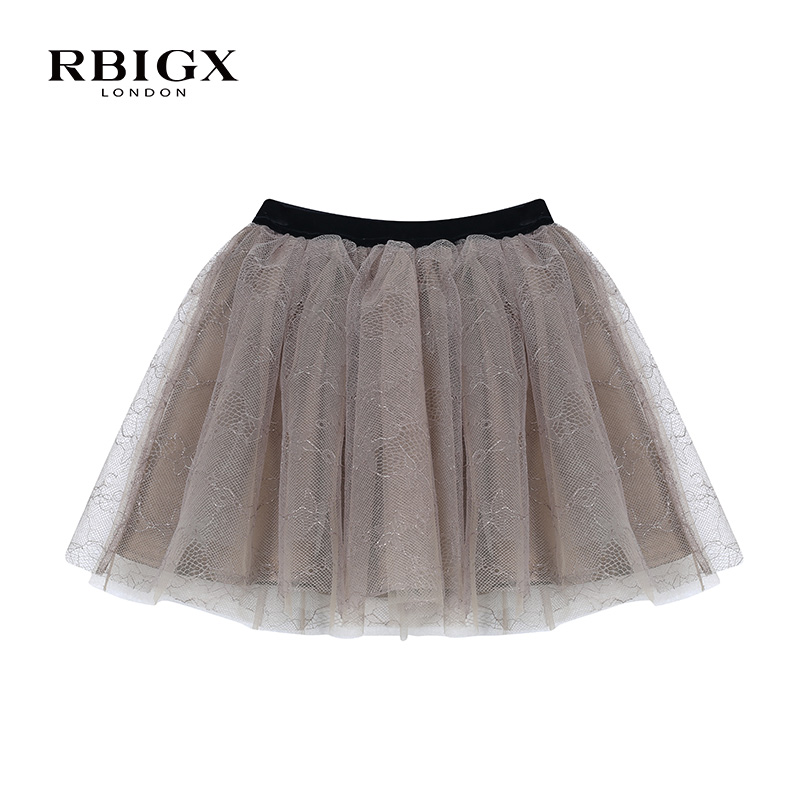 RBIGX/瑞比克网纱亮丝半身裙