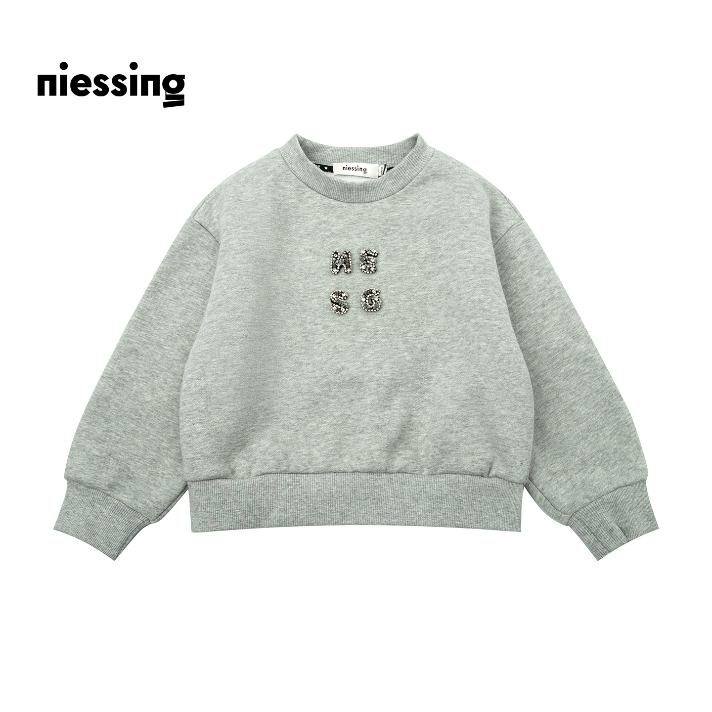 尼辛学院风刺绣加绒卫衣