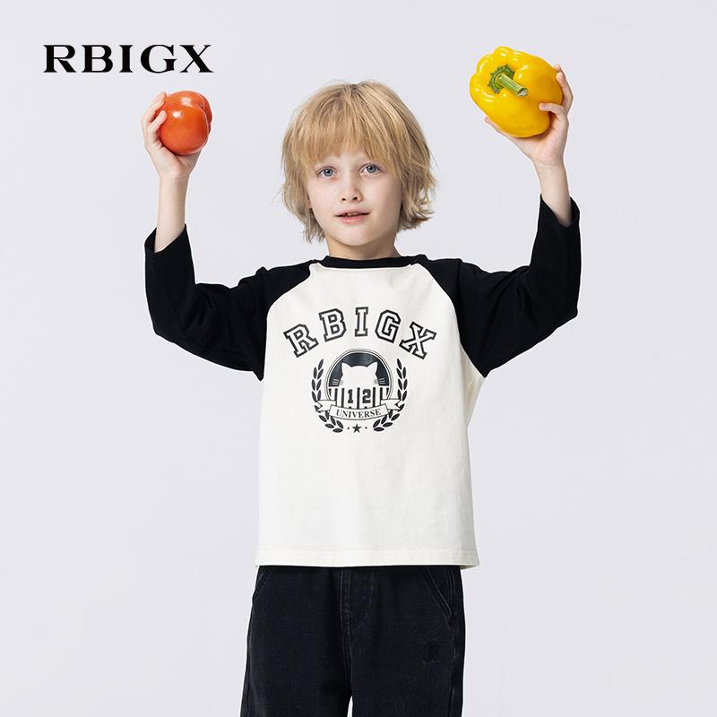 瑞比克纯棉印花插肩袖T恤