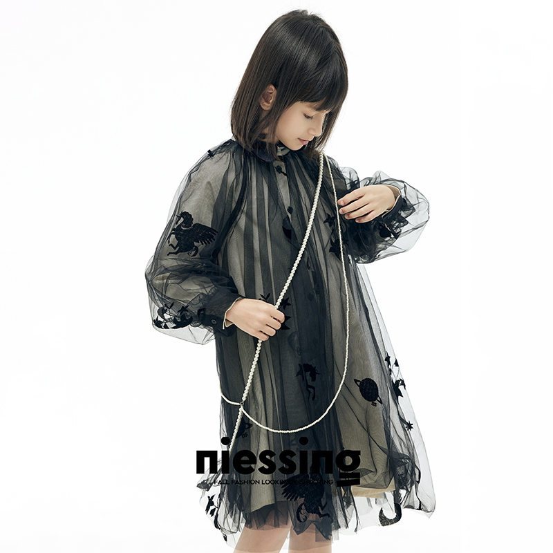 NIESSING尼辛设计感网纱连衣裙