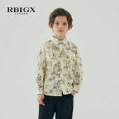 T恤衬衫 RBIGX瑞比克童装 百搭印花纯棉儿童衬衣男童长袖 新款 秋季