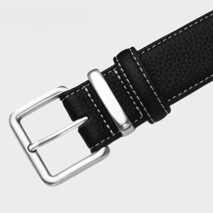 针扣配牛仔裤 饰简约百搭小众设计感秋季 腰带女棕 装 皮带女真皮新款