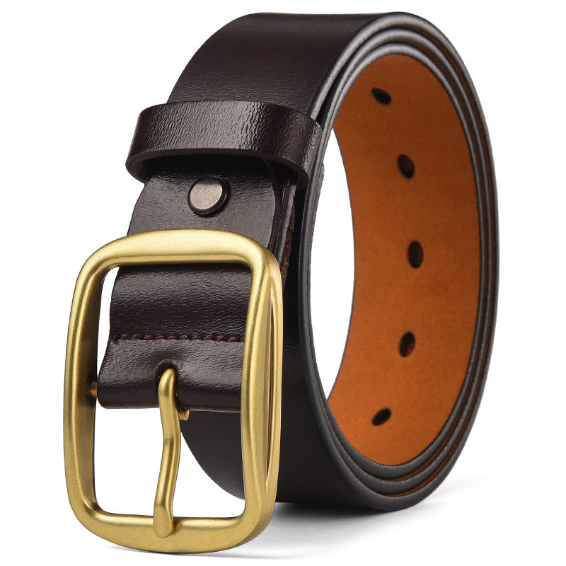 加长版特大码皮带男士真皮170cm肥佬300斤复古休闲百搭腰带铜色扣