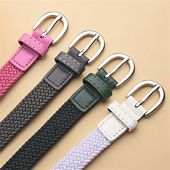 腰带 小孩学生黑白色针扣裤 儿童腰带男 女童弹力松紧编织帆布皮带