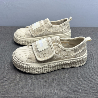 39码40码夏季蕾丝贝壳头饼干鞋女