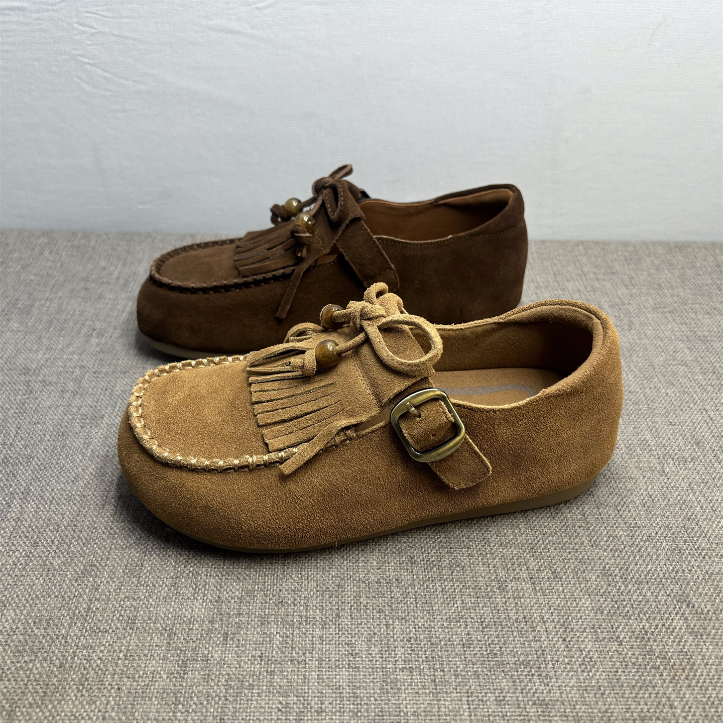 软底内增高真皮勃肯鞋女豆豆单鞋