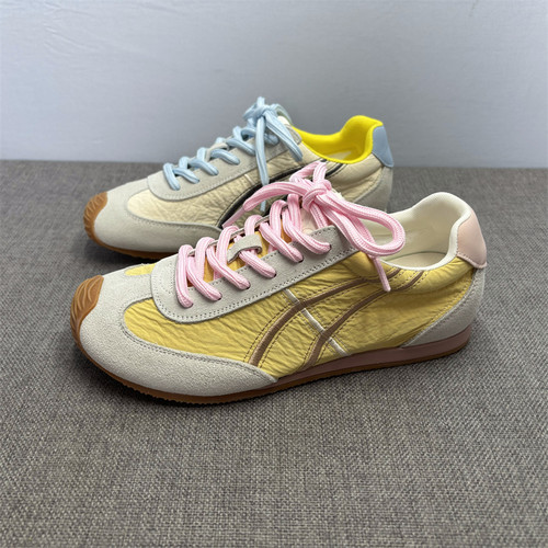 真皮阿甘鞋女时尚拼色德训鞋