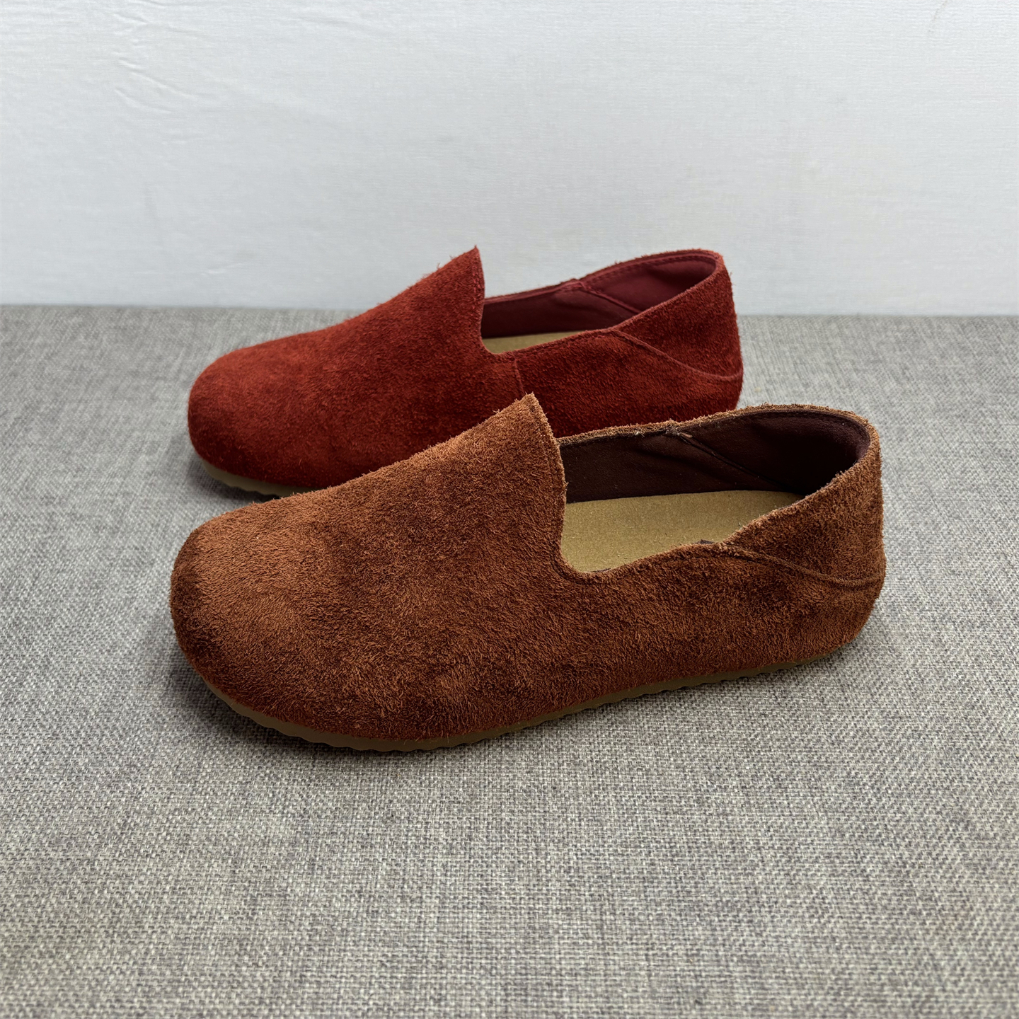 真皮软底勃肯鞋女懒人一脚蹬单鞋