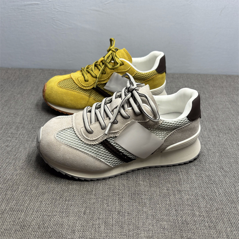 夏季薄款真皮网面阿甘鞋女德训鞋