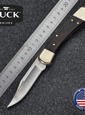 美国BUCK巴克原装进口户外折叠小刀野营110生存装备锋利高硬折刀