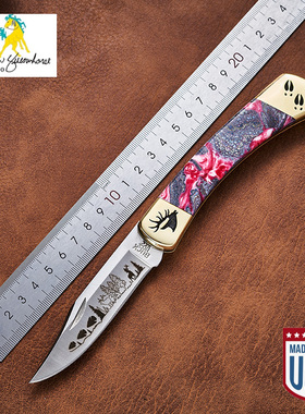 美国进口BUCK巴克手工黄马110限量定制款EDC多功能高端折叠小刀