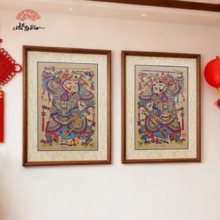 2026马年纯手工木版年画传统老式复古怀旧门神实木榫卯国风装饰画