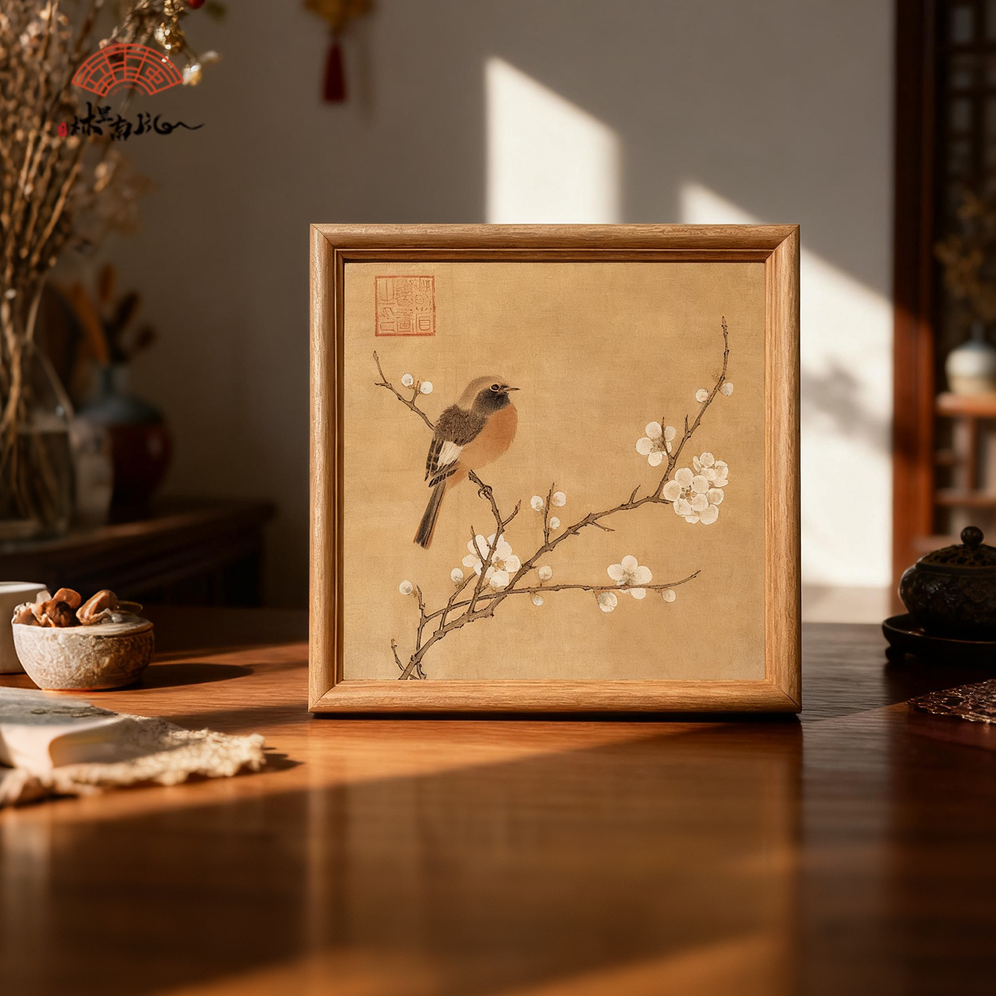 宋代精品古风花鸟摆台 博物馆馆藏级复刻家居装饰字画