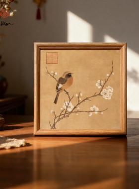 宋氏美学柚木桌面摆件馆藏家具画