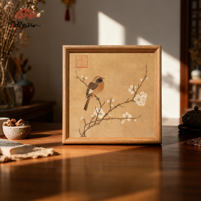 宋氏美学柚木桌面摆件馆藏家具画