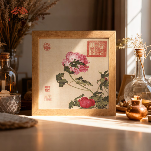 直播专属（仙萼长春图） 国风摆台现代餐厅挂画郎世宁国画