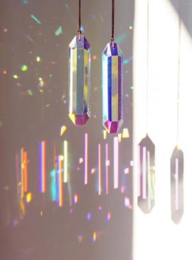 太阳捕手水晶玻璃挂件圣诞装饰菱形饰品挂饰丁达尔效应摆件挂件