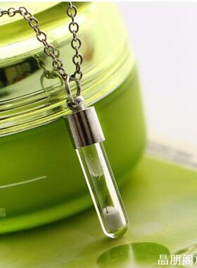 迷你许愿玻璃瓶项链拧丝可打开漂流瓶吊坠胎毛胎发瓶挂件