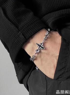 高级精致情侣十字架美式手链星体男款手链百搭配饰小众设计