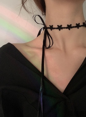 白色蕾丝choker超仙少女