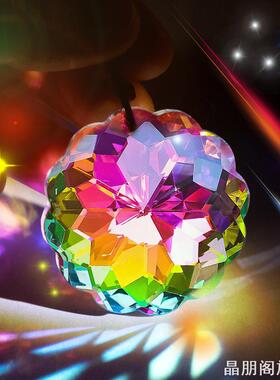 炫彩玻璃光影水滴空中挂件彩虹棱镜五角星吊坠儿童房间装饰