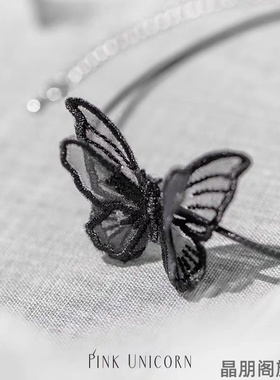 黑色性感蕾丝蝴蝶项链女