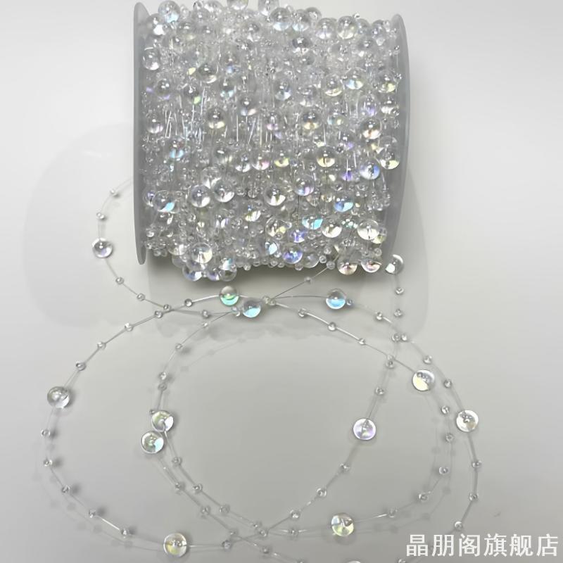 ABS仿珍珠链条婚庆连线太阳花玫瑰花簪花材料包diy手工花装饰配件