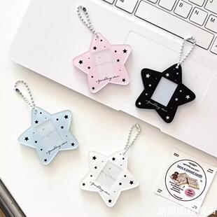 很火的星星元素~迷你一寸证件照卡套亚克力追星小卡包挂件ins